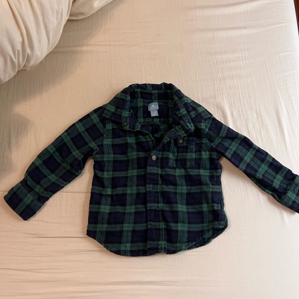 Baby Gap Green and Blue Flannel, good condition